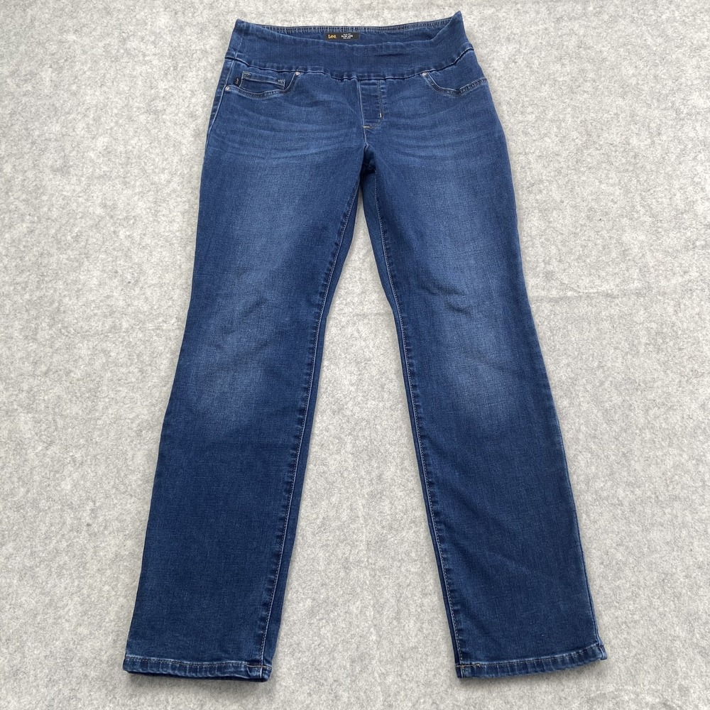 Lee Sculpting Skinny Jeans Womens 10 Short (30x28) Blue Med Wash Stretch Denim